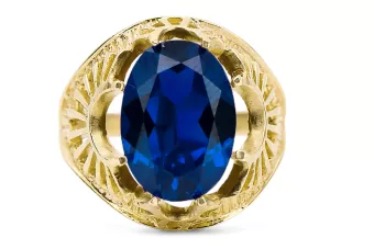 Inel Vintage bijuterii Safir Aur galben 14K vrc003y